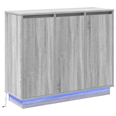 vidaXL Σουσί με LED Γκρι Σονομά 90x32x75cm Επεξεργασμένο Ξύλο 1 τεμ.