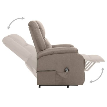 vidaXL Πολυθρόνα με Ανύψωση Taupe Υφασμάτινη 70x89x103,5cm 1 τεμ.