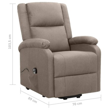 vidaXL Πολυθρόνα με Ανύψωση Taupe Υφασμάτινη 70x89x103,5cm 1 τεμ.