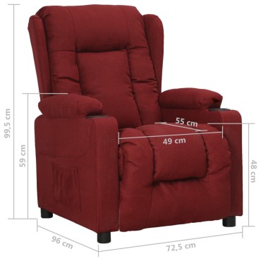 vidaXL Πολυθρόνα Ανακλ. Μπορντό Υφασμάτινη 72,5x96x99,5cm 1 τεμ.