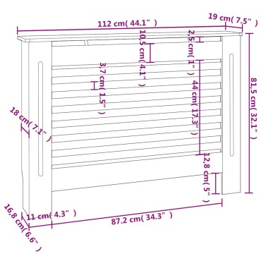 vidaXL Κάλυμμα Καλοριφέρ Ανθρακί 112 x 19 x 81,5 εκ. από MDF