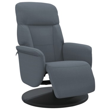 vidaXL Πολυθρόνα Relax Σκούρο Γκρι Βελούδινη με Υποπόδιο 71x91x105,5cm 1 τεμ.