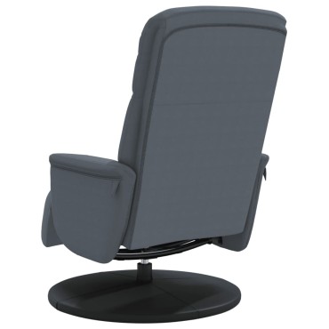 vidaXL Πολυθρόνα Relax Σκούρο Γκρι Βελούδινη με Υποπόδιο 71x91x105,5cm 1 τεμ.