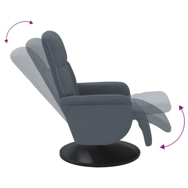 vidaXL Πολυθρόνα Relax Σκούρο Γκρι Βελούδινη με Υποπόδιο 71x91x105,5cm 1 τεμ.
