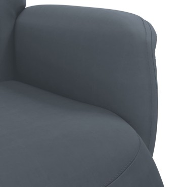 vidaXL Πολυθρόνα Relax Σκούρο Γκρι Βελούδινη με Υποπόδιο 71x91x105,5cm 1 τεμ.