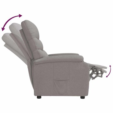 vidaXL Πολυθρόνα Ανακλινόμενη Taupe Υφασμάτινη 75x91x101cm 1 τεμ.