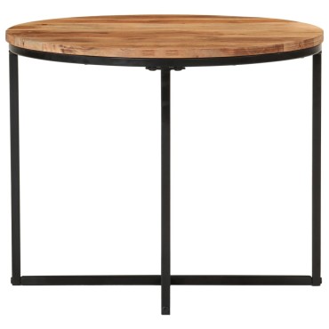 vidaXL Τραπεζάκι Σαλονιού 55x55x45cm από Μασίφ Ξύλο Ακακίας & Σίδηρο 1 τεμ.