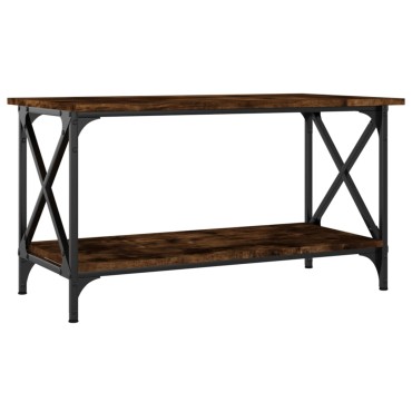 vidaXL Τραπεζάκι Σαλονιού Καπνιστή Δρυς 80x45x45cm Επεξεργασμ. Ξύλο 1 τεμ.