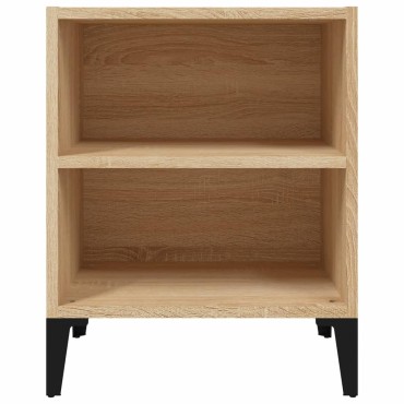 vidaXL Κομοδίνο Sonoma Δρυς 40x30x50cm με Μεταλλικά Πόδια 1 τεμ.