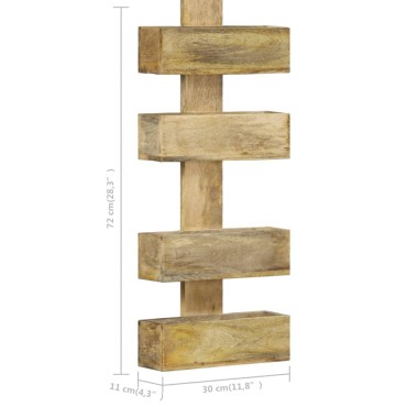 vidaXL Ραφιέρα Τοίχου για Περιοδικά 30x11x72cm από Μασίφ Ξύλο Μάνγκο 1 τεμ.