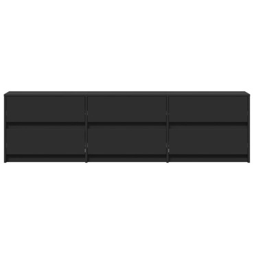 vidaXL Έπιπλο Τηλεόρασης με LED Μαύρο 180x34x50cm από Επεξ. Ξύλο