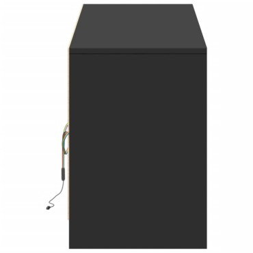 vidaXL Έπιπλο Τηλεόρασης με LED Μαύρο 180x34x50cm από Επεξ. Ξύλο