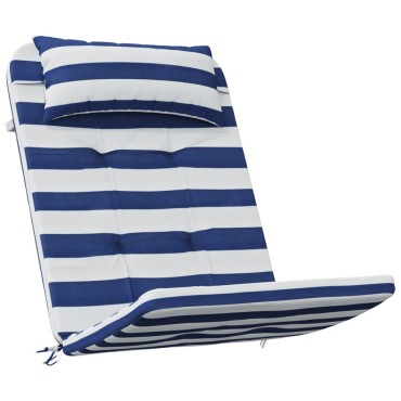 vidaXL Μαξιλάρια Καρέκλας Adirondack 2 τεμ. Μπλε&Λευκά Ριγέ Υφ. Oxford 126x58x4,5cm