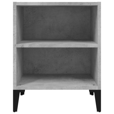 vidaXL Κομοδίνo Γκρι Σκυροδέματος 40x30x50cm με Μεταλλικά Πόδια 1 τεμ.