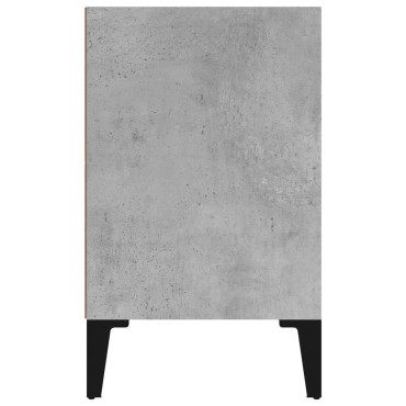 vidaXL Κομοδίνo Γκρι Σκυροδέματος 40x30x50cm με Μεταλλικά Πόδια 1 τεμ.