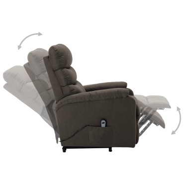vidaXL Πολυθρόνα με Ανύψωση Taupe Υφασμάτινη 74x90,5x100cm 1 τεμ.