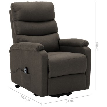 vidaXL Πολυθρόνα με Ανύψωση Taupe Υφασμάτινη 74x90,5x100cm 1 τεμ.