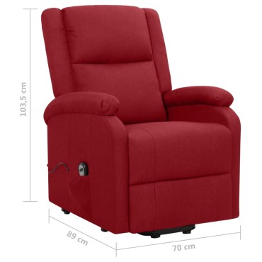 vidaXL Πολυθρόνα Ανακλ. Μπορντό Υφασμάτινη 70x89x103,5cm 1 τεμ.