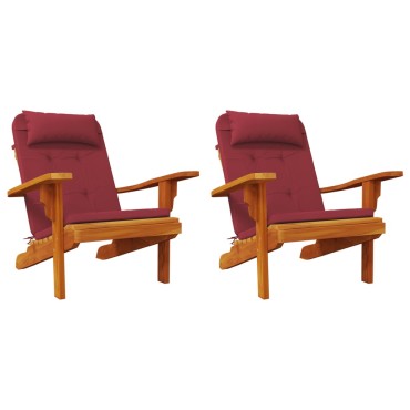vidaXL Μαξιλάρια Καρέκλας Adirondack 2 τεμ. Μπορντό από Ύφασμα Oxford 126x58x4,5cm