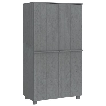 vidaXL Ντουλάπα HAMAR Σκ. Γκρι 89x50x180cm από Μασίφ Ξύλο Πεύκου 1 τεμ.