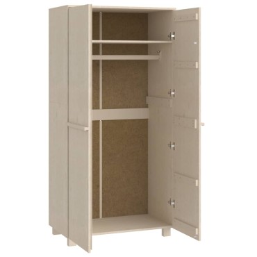 vidaXL Ντουλάπα HAMAR Καφέ Μελί 89x50x180cm Μασίφ Ξύλο Πεύκου 1 τεμ.