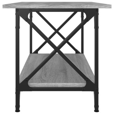 vidaXL Τραπεζάκι Σαλονιού Γκρι Sonoma 80x45x45cm Επεξ Ξύλο + Σίδηρος 1 τεμ.