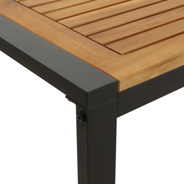 vidaXL Σετ Φαγητού 7 Τεμαχίων Solid Wood Acacia και Μετάλλου