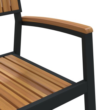 vidaXL Σετ Φαγητού 7 Τεμαχίων Solid Wood Acacia και Μετάλλου