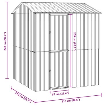 vidaXL Κλουβί Πουλιών με αποθήκευση Ανθρακί 215 x 210 x 247 εκ.