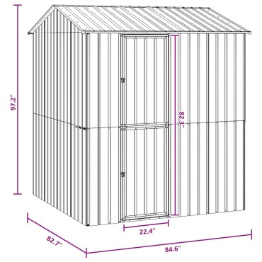 vidaXL Κλουβί Πουλιών με αποθήκευση Ανθρακί 215 x 210 x 247 εκ.