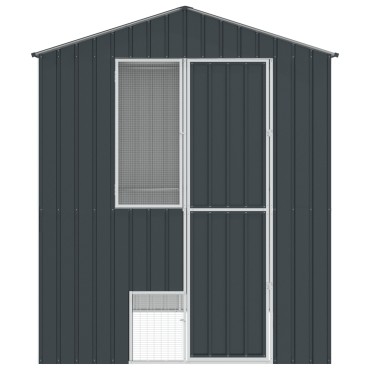 vidaXL Κλουβί Πουλιών Γκρι Άνθρακας 210x215x247 εκ Ατσάλι