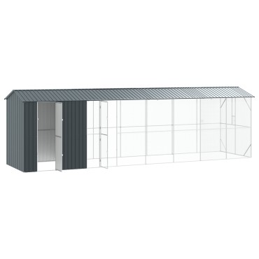 vidaXL Κλουβί πουλιών με πρόσθετο Ανθρακί 210x838x247 εκ Χάλυβας