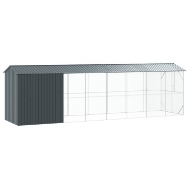 vidaXL Κλουβί πουλιών με πρόσθετο Ανθρακί 210x838x247 εκ Χάλυβας