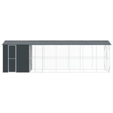 vidaXL Κλουβί πουλιών με πρόσθετο Ανθρακί 210x838x247 εκ Χάλυβας
