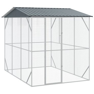 VidaXL Κλουβί πουλιών Ανθρακί 310x227x247 εκ. Χάλυβας