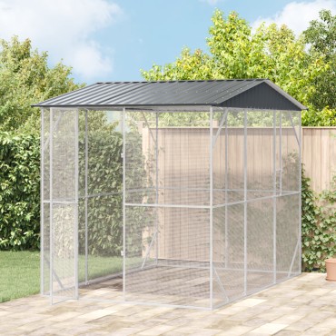 VidaXL Κλουβί πουλιών Ανθρακί 310x227x247 εκ. Χάλυβας