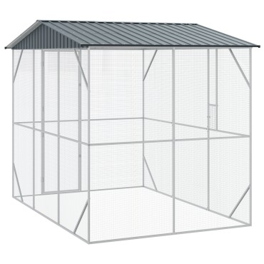 VidaXL Κλουβί πουλιών Ανθρακί 310x227x247 εκ. Χάλυβας