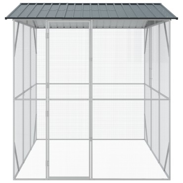 VidaXL Κλουβί πουλιών Ανθρακί 310x227x247 εκ. Χάλυβας