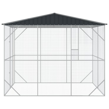 VidaXL Κλουβί πουλιών Ανθρακί 310x227x247 εκ. Χάλυβας