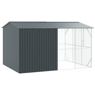 vidaXL κλουβί πουλιών με επέκταση, ανθρακί, 310x442x247 εκ., από ατσάλι