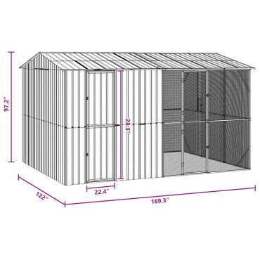 vidaXL Κλουβί Πουλιών Ανθρακί 430 x 310 x 247 εκ Επικαλυμμένος Χάλυβας