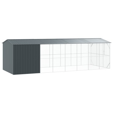 VidaXL Κλουβί Πουλιών με Επέκταση Ανθρακί 310x838x247 εκ. Χάλυβας
