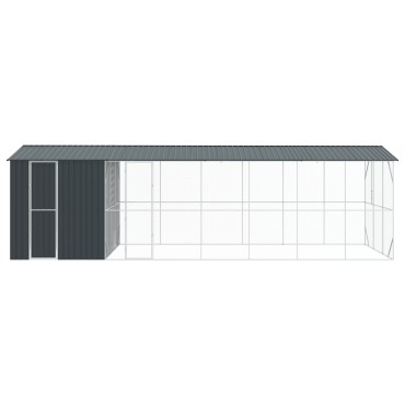 VidaXL Κλουβί Πουλιών με Επέκταση Ανθρακί 310x838x247 εκ. Χάλυβας