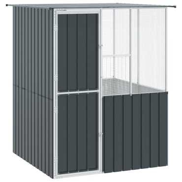vidaXL Κλουβί Πουλιών Ανθρακί 215x78x200 εκ. Γαλβανισμένος Χάλυβας