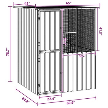 vidaXL Κλουβί Πουλιών Ανθρακί 165 x 165 x 200 εκ Επικαλυμμένος Χάλυβας