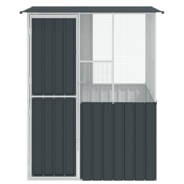 vidaXL Κλουβί Πουλιών Ανθρακί 215x78x200 εκ. Γαλβανισμένος Χάλυβας