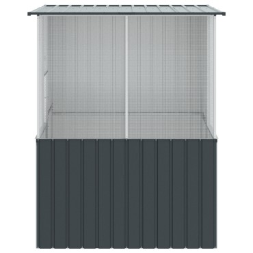 vidaXL Κλουβί Πουλιών Ανθρακί 215x78x200 εκ. Γαλβανισμένος Χάλυβας