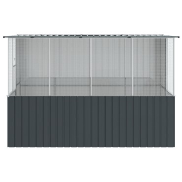 Κλουβί Πουλιών vidaXL Ανθρακί 215x78x200 εκ Γαλβανισμένο Ατσάλι