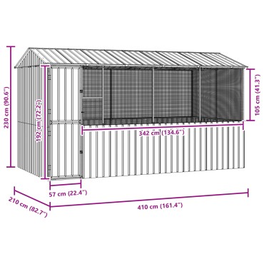 Κλουβί πουλιών vidaXL Ανθρακί 215x78x200 εκ Γαλβανισμένο Χάλυβα