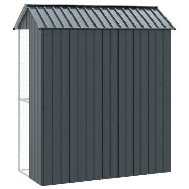 vidaXL Κλουβί Πουλιών Ανθρακί 215x110x247 εκ Χάλυβας
